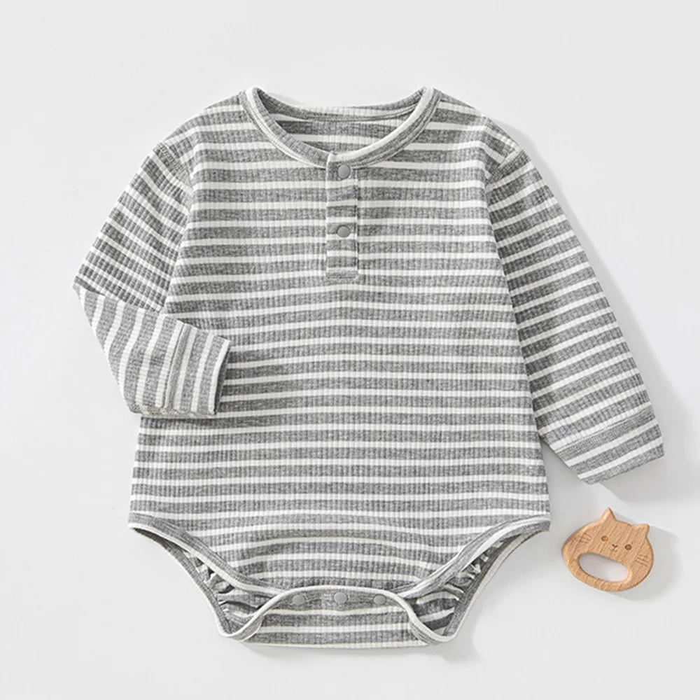 Baby Bodysuit Striped Soft Breathable Spring Autumn Infant Boutique Clothes Unisex Baby Rompers For Boys And Girls