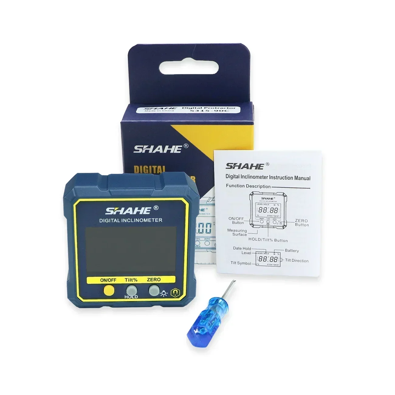 Shahe 2-In 1 Magnetische Digitale Niveau En Hoekzoeker Inclinometer Bevel Gauge Met Hold Functie Backlight En Magnetische base