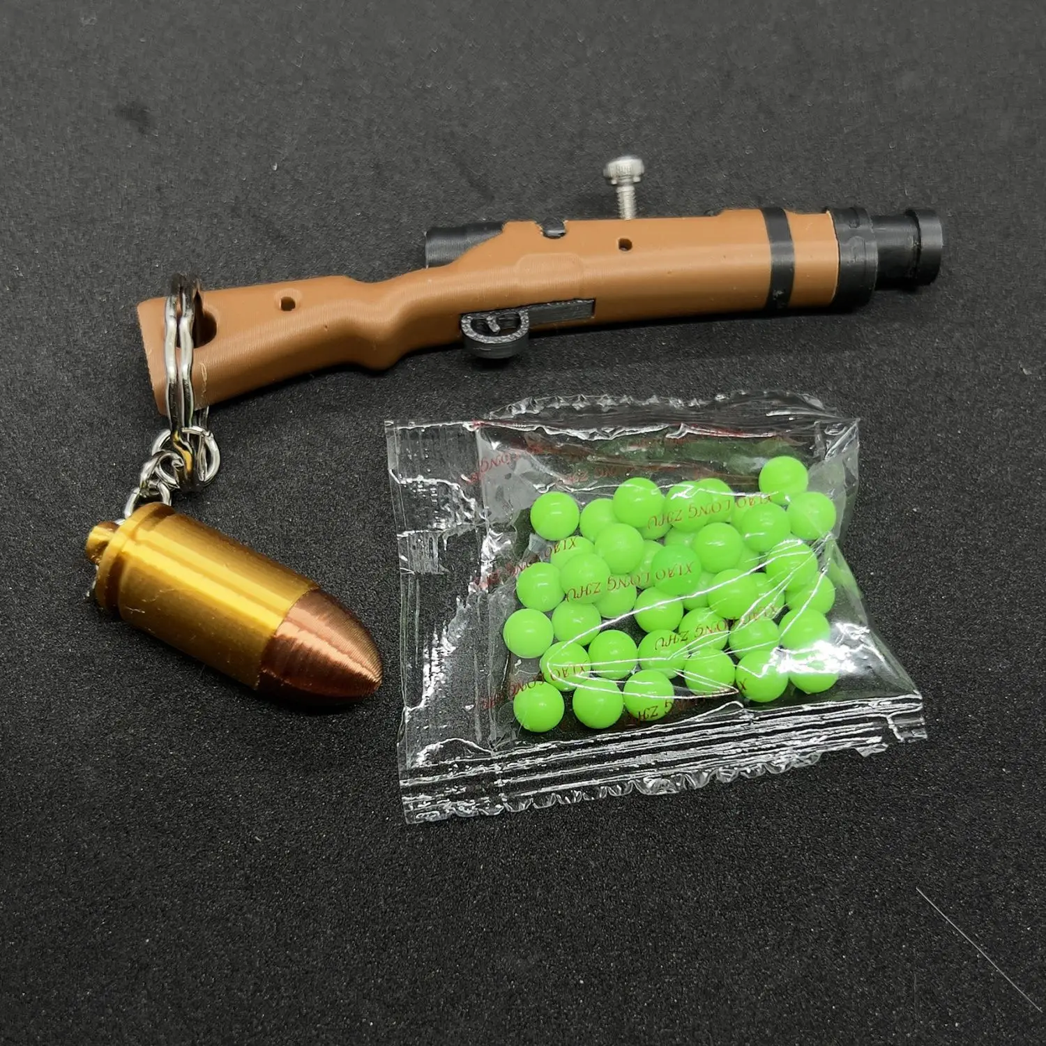 98K Rifle Toy Blaster BB Gun Toy Keychain Mini 3D Printed Keychain Decompression Toys Cool Gift for Kids