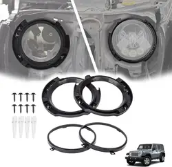 7 Inch Round Headlight Mounting Retaining Bracket Ring Set with Headlight Metal Ring for Jeep Wrangler JK 2007-2017 Accessories