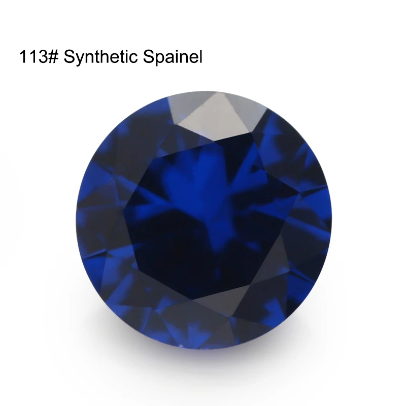 Size 3mm~12mm Round Brilliant Cut 112# 113# 114# Blue Gems Synthetic Spinel Stone For Jewelry DIY