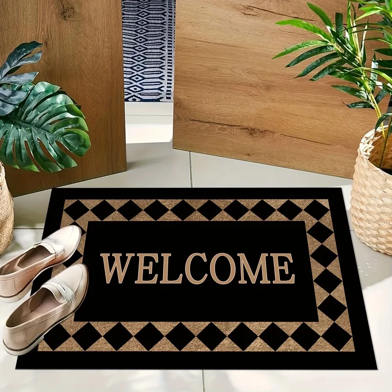 Welcome Carpet Anti Slip Indoor Door Mat Suitable for Home Decoration Indoor and Outdoor Use 100% Polyester Fashionable Felt Rug