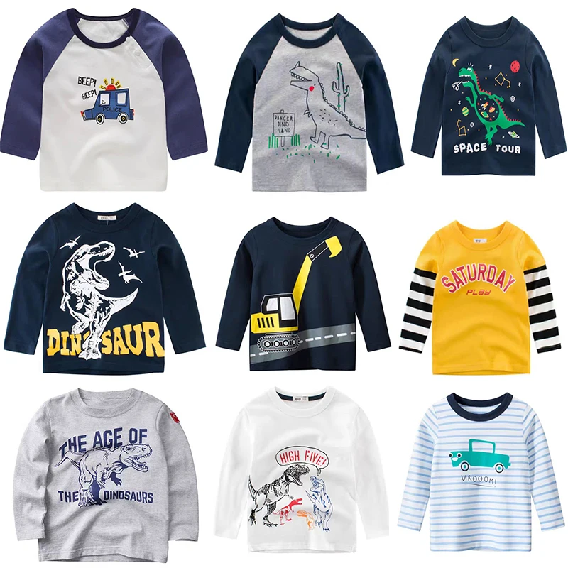 Little maven 2025 New Cotton Cartoon Excavators T-shirt Short Sleeves Summer Kids Clothes for Baby Boys 2 to 7 year