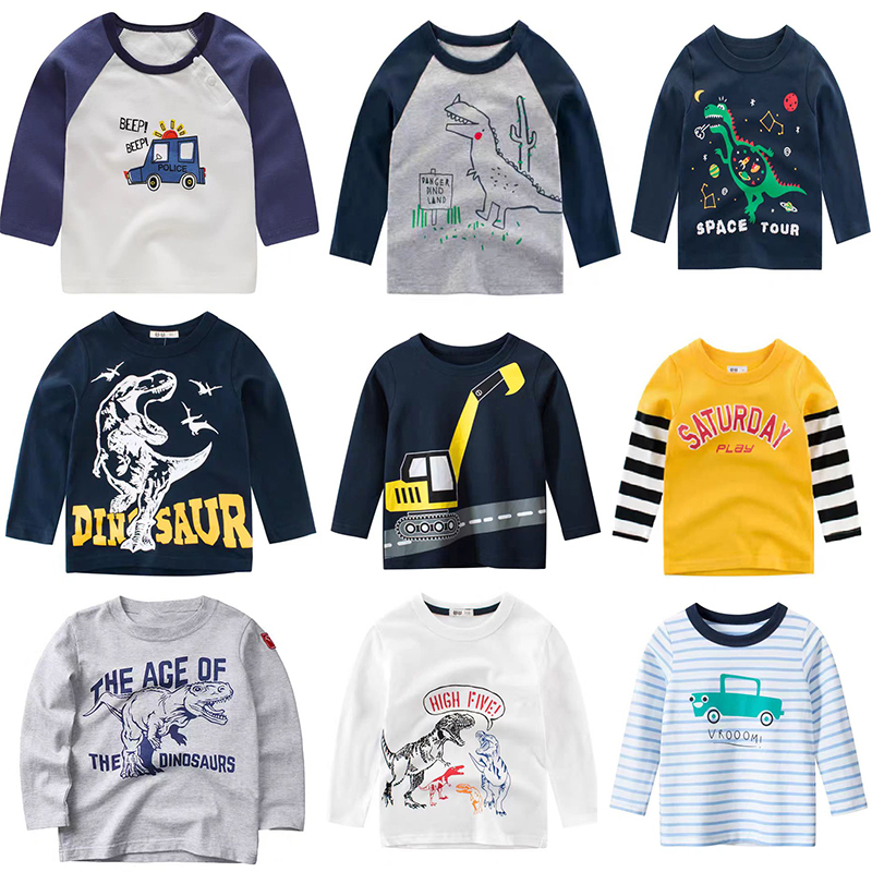 Little maven 2025 New Cotton Cartoon Excavators T-shirt Short Sleeves Summer Kids Clothes for Baby Boys 2 to 7 year