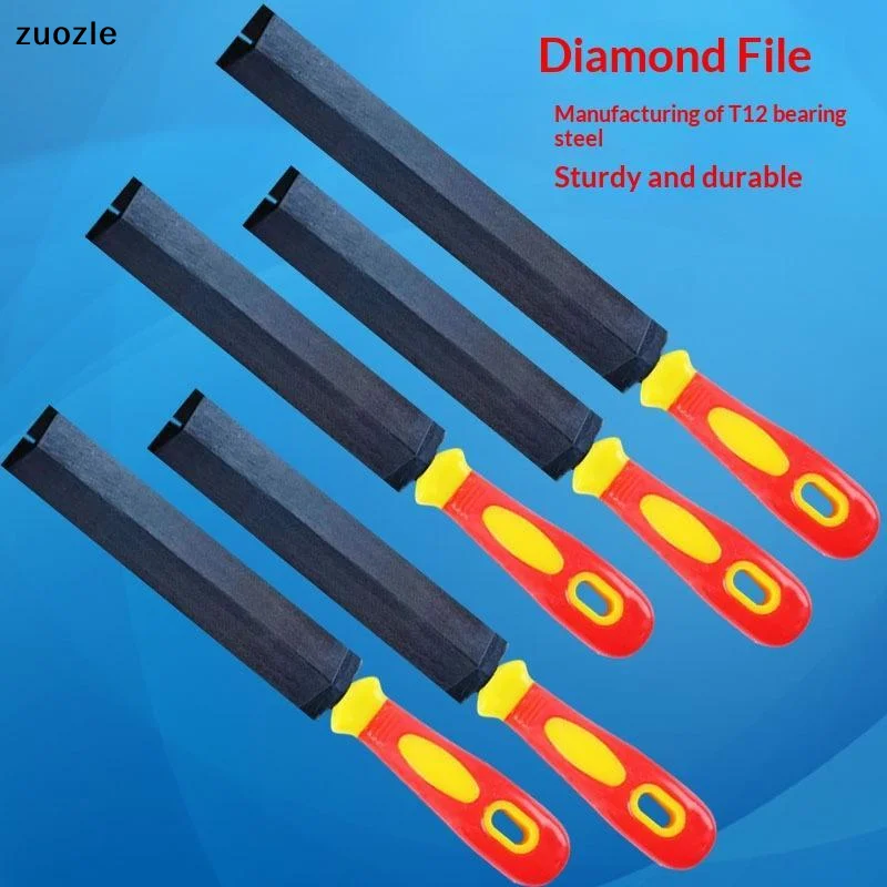 1 Pack T12 Bearing Steel Rhombus Files With Non Slip Diamond shaped file Sturdy Durable For Woodworking Metal Grinding DIY Tasks