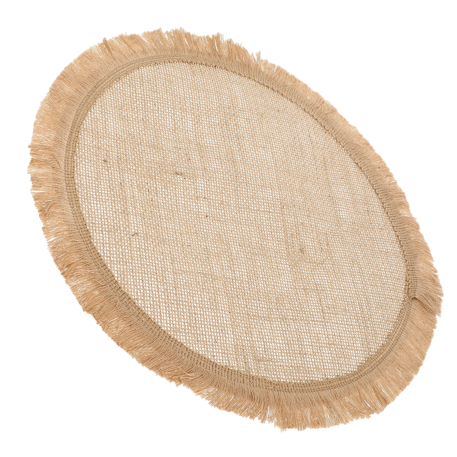 

Burlap Round Placemat Rustic Farmhouse Table Circle Cup Holder Coaster Decorative Heat Insulation Coasters Set for Home Cafe