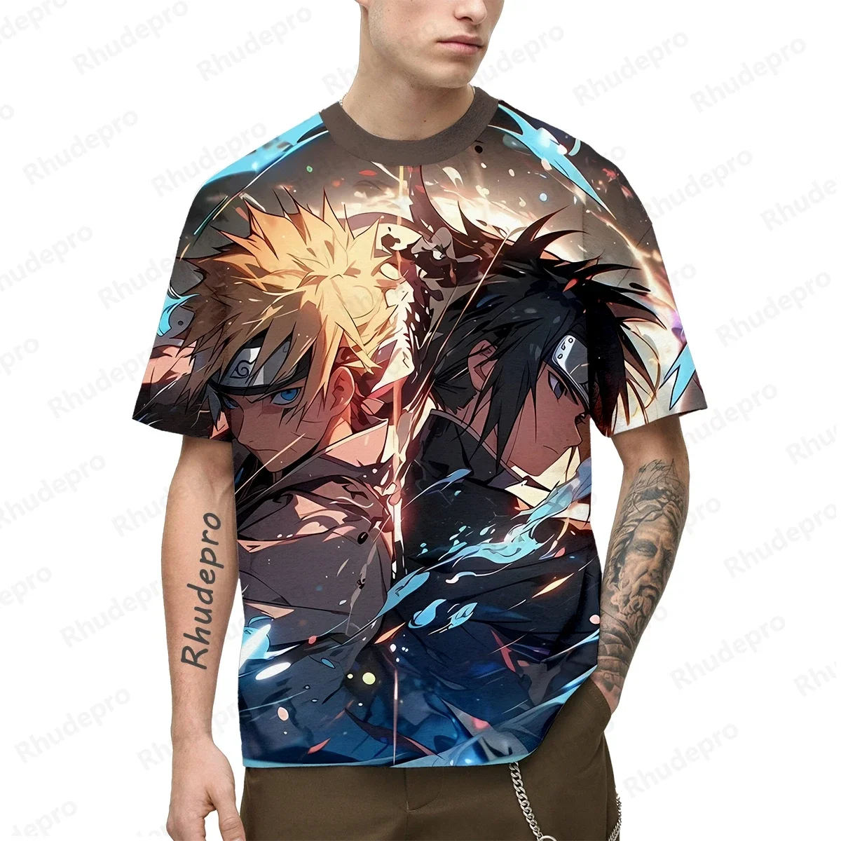 Anime Men\'s T-shirt Naruto 3D Printed Short Sleeve Anime Uzumaki Naruto T-shirt Clothing Fashion Boys Short Sleeve Streetwear