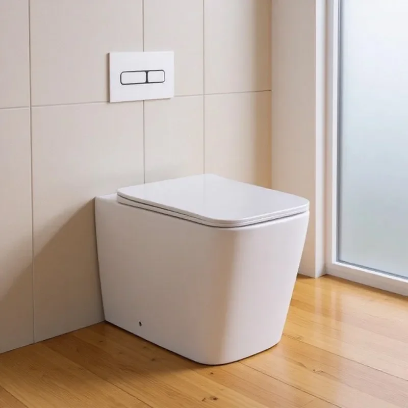 Modern Wall Hung Ceramic Toilet Bowl Rimless Design Bathroom Sanitary Ware White Flush System Space Saving Fixture for Home