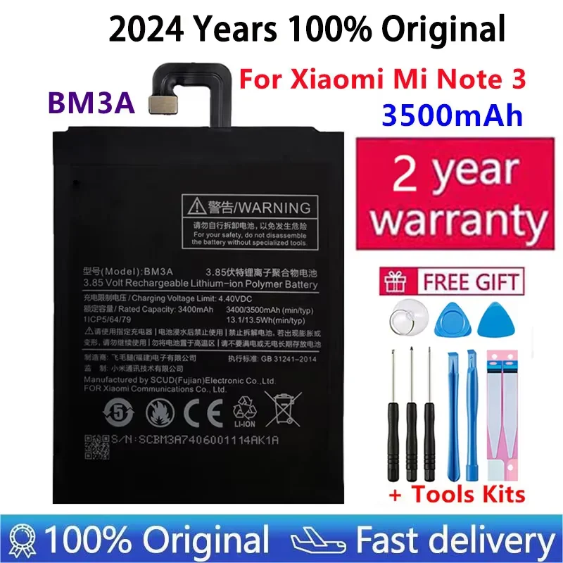 Original Phone Battery BM3A For Xiaomi Mi Note 3 Replacement Battery 3500mAh High Capacity Phone Batteries Fast Shipping