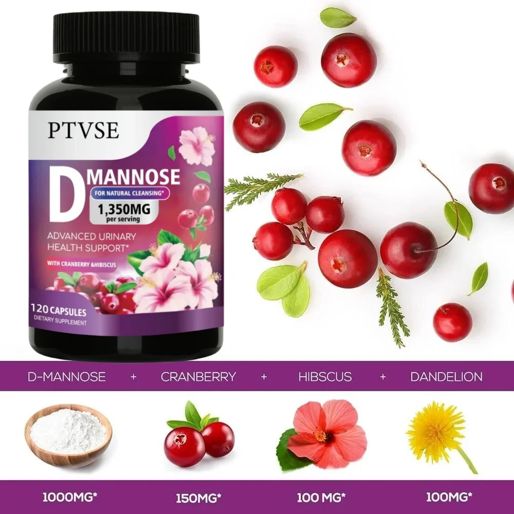 D-Mannose - Urinary Tract UT Cleanse & Bladder Health - Made with Cranberry, Hibiscus & Dandelion Root