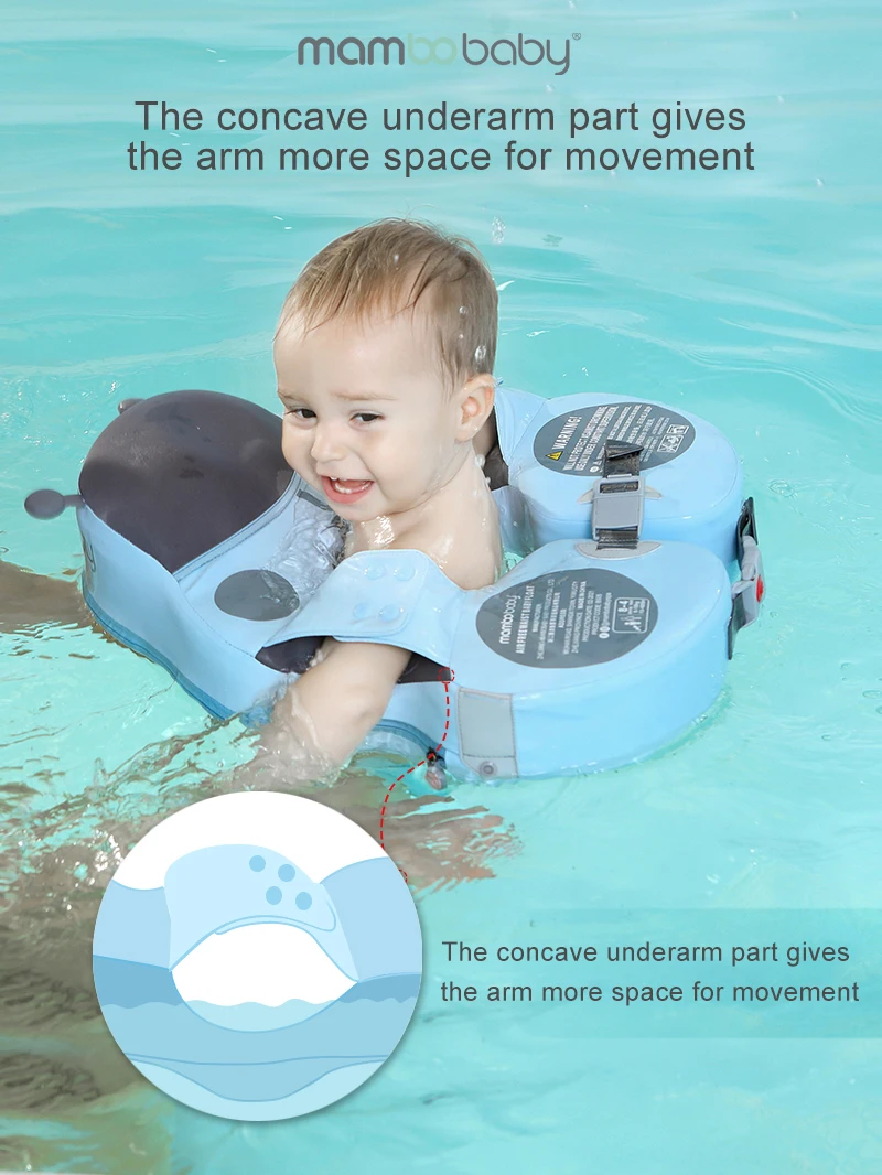 Mambobaby Baby-Schwimmschwimmer mit Sonnenschutz für Kleinkinder, nicht aufblasbares Pool-Zubehör, für Kinder, zum Spielen im Freien, Wasser-Taillen-Schwimmer