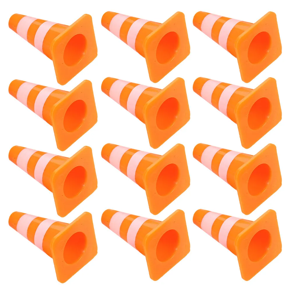 80Pcs Mini Traffic Cones Plastic Road Signs Simulation Scene Props for Kids Safety Education Training Marker Cones