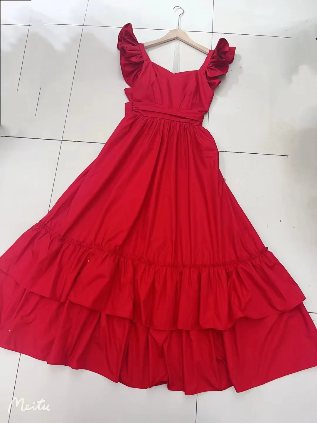 SEQINYY Eleagnt Midi Dress Summer Spring New Fashion Design Women Runway Strapless Ruffles Draped A-Line Holiday Casual