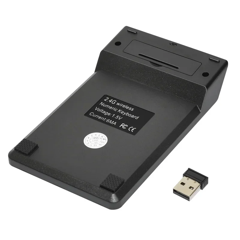 18-Key Wired & 2.4G Wireless Numeric Keypad, Dual-Mode Mini Number Pad with USB Receiver, Portable External Tenkey for Efficient