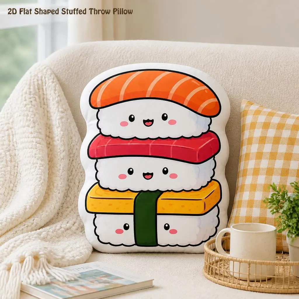 Kawaii Sushi Tower Cute Japanese Food Plush Pillow Cushion Irregular Stuffed Throw Pillow Home Decor Gift Sofa Bed