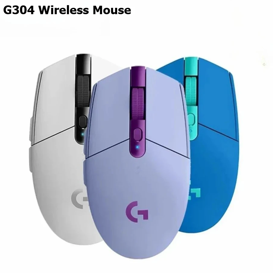 لوجيتك G304 ماوس ألعاب لاسلكي 12000 ديسيبل متوحد الخواص خفيف الوزن تصميم مريح التوصيل تشغيل نقرة صامتة لمكتب ألعاب الكمبيوتر المحمول