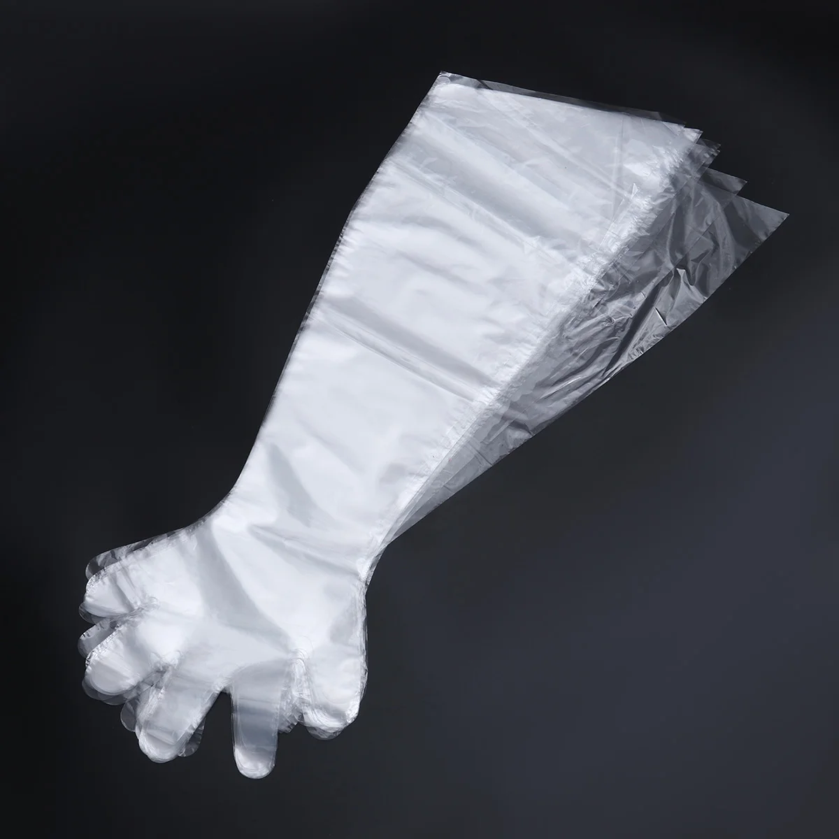 

50PCS Disposable Plastic Film Long Arm Glove Cattle Sheep Glove for Farm (White) Farm Glove