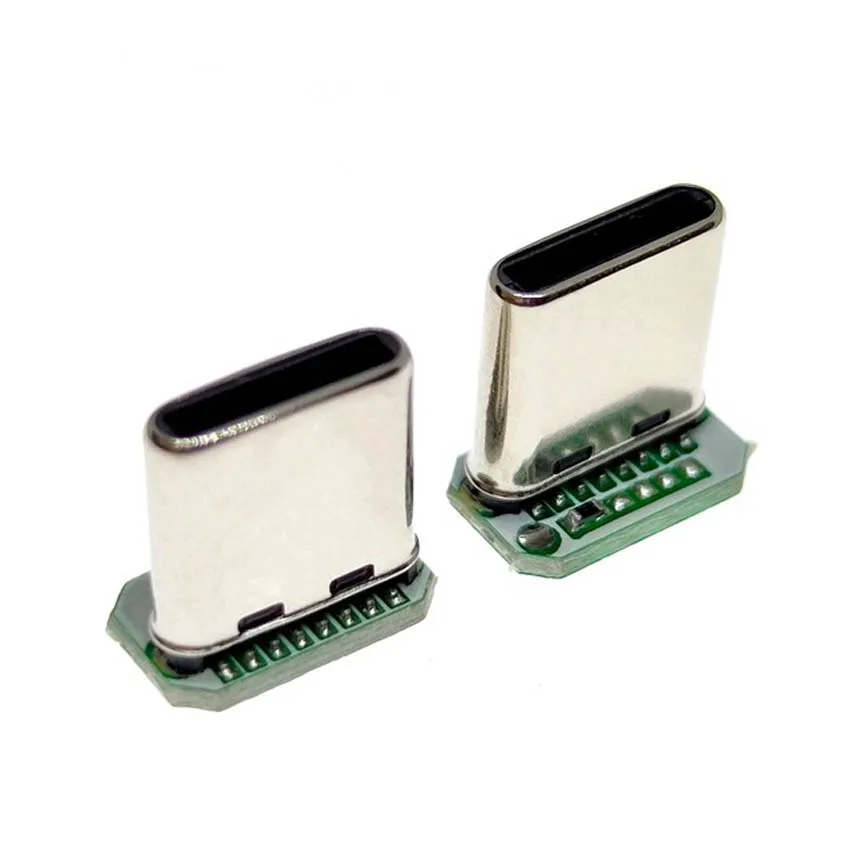 1-10Pcs USB 3,1 Typ C Vertikale Patch Bord 16pin 4 Schweißen Draht Daten Band PCB USB Board männlichen Kopf 16P Usb C Anschluss