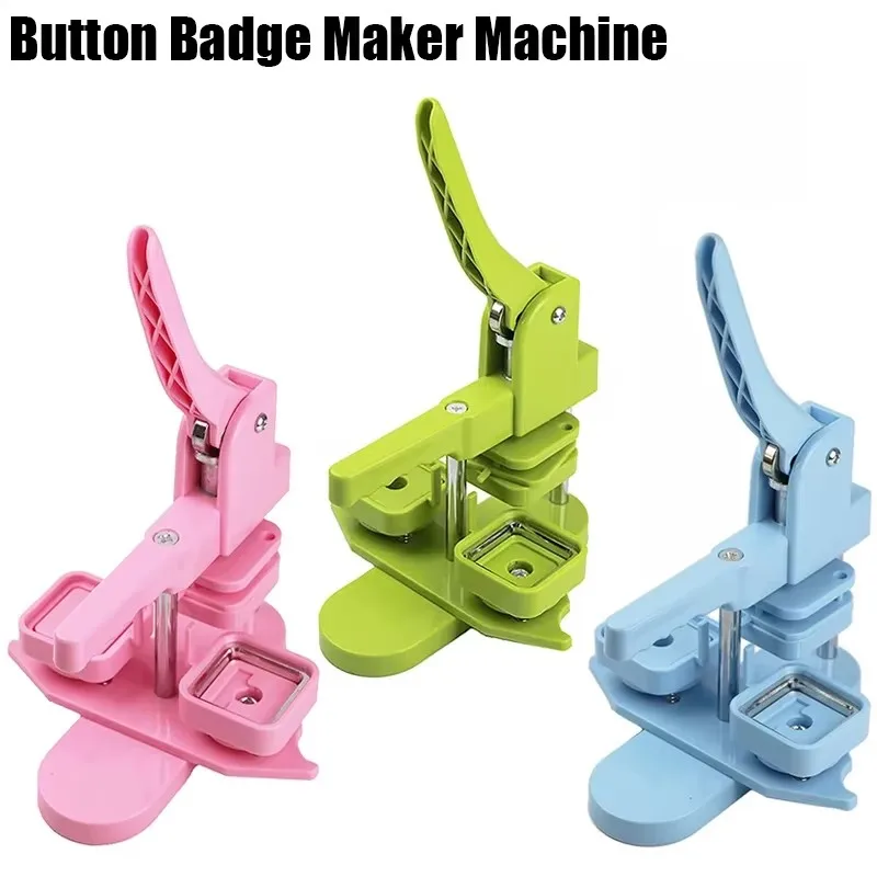 

50x50mm Square Button Badge Maker Machine Rotating Type Badge Press Machine Making Fridge Magnet Badge Pins For Business, Home