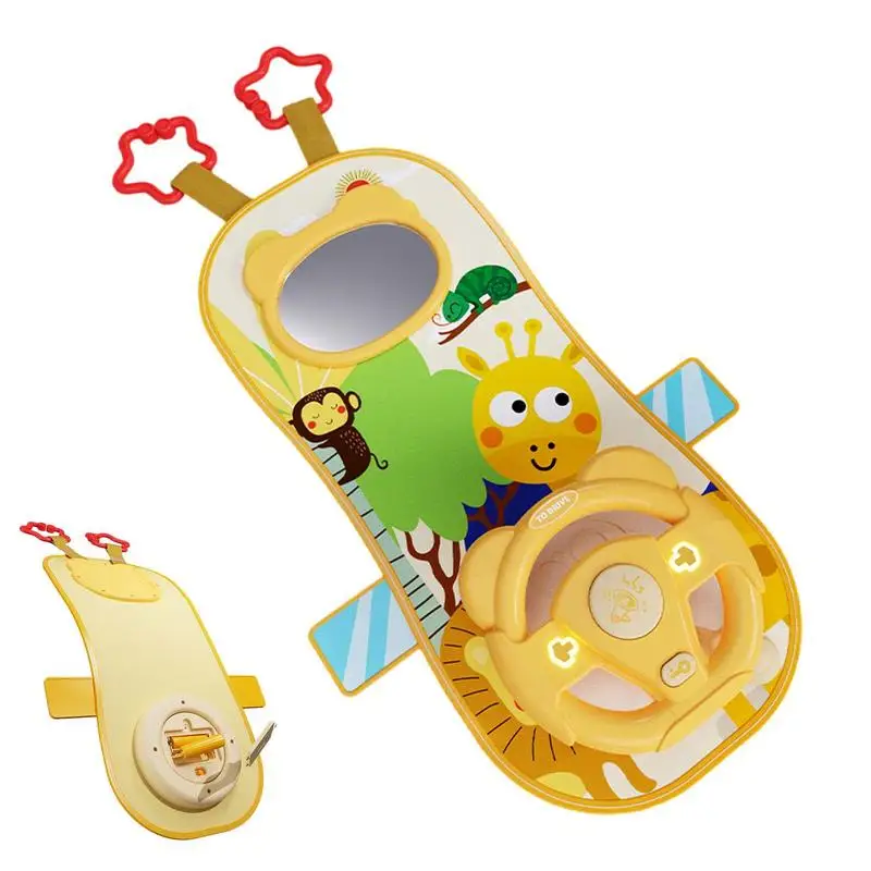 

Toddler Car Seat Toys Toddler Play Center Seat Wheel Car Toy Portable Kids Electric Early Education Simulation Steering Wheel To