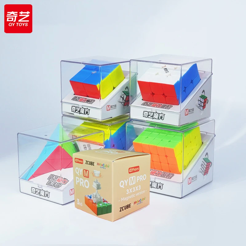 QiYi Speedcube 4x4 مكعب سحري مغناطيسي 3x3 2x2 5x5 pyrminx لغز السرعة الاحترافي لعب الأطفال QY Cubo Magico مكعبات