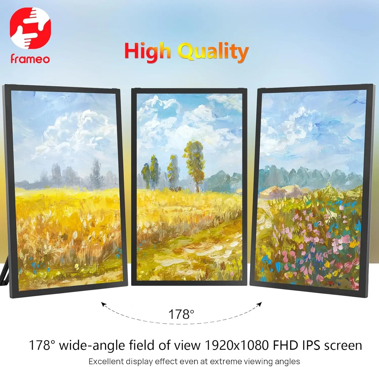 ホットセール 32GB FRAMEO デジタルフォトフレーム、21.5インチ大型WiFiデジタルフォトフレーム IPSスクリーン搭載、壁掛け簡単共有フォトフレーム