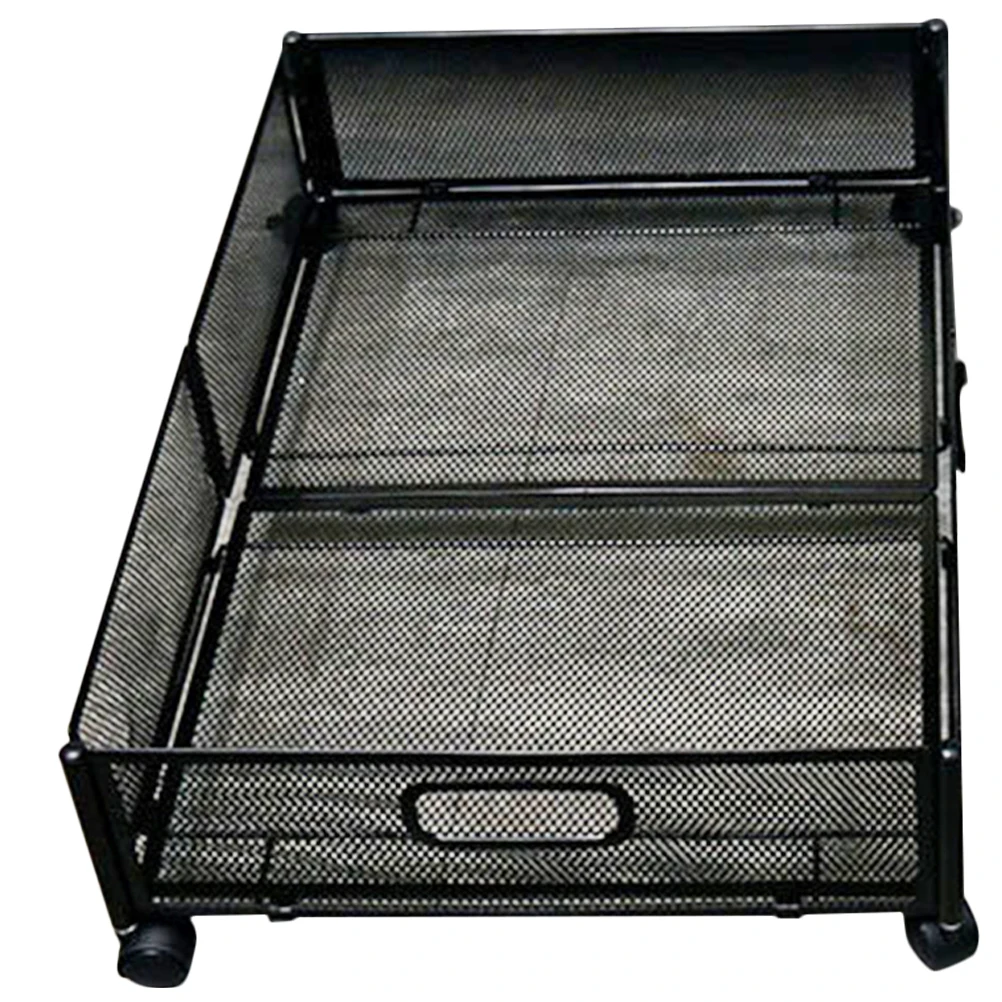 

Foldable Bed Under Bed Storage Storage Rack Black Steel Large Capacity Drawers Space Saving Organizer Flat Material