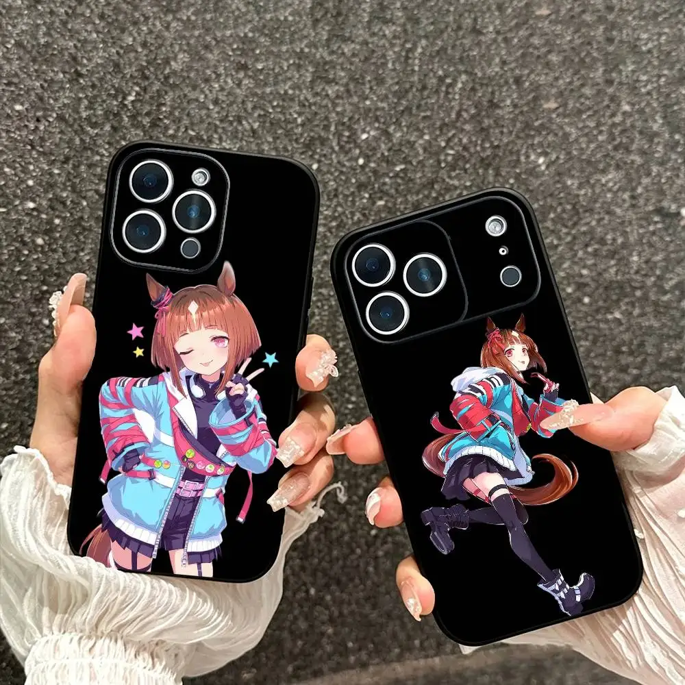 Coque de téléphone Transcend Umamusume Pretty Derby pour iPhone 17, 16, 15, 14, 13, 12, 11 Plus, Pro Max, autres, Housse noire souple