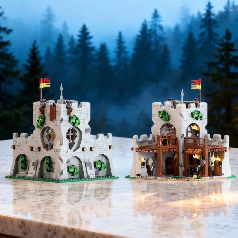

900pcs MOC Butcher S Corner Castle Series No 2 Lion Knights Model Building Blocks Construction Toy Christmas Gift Kids Education