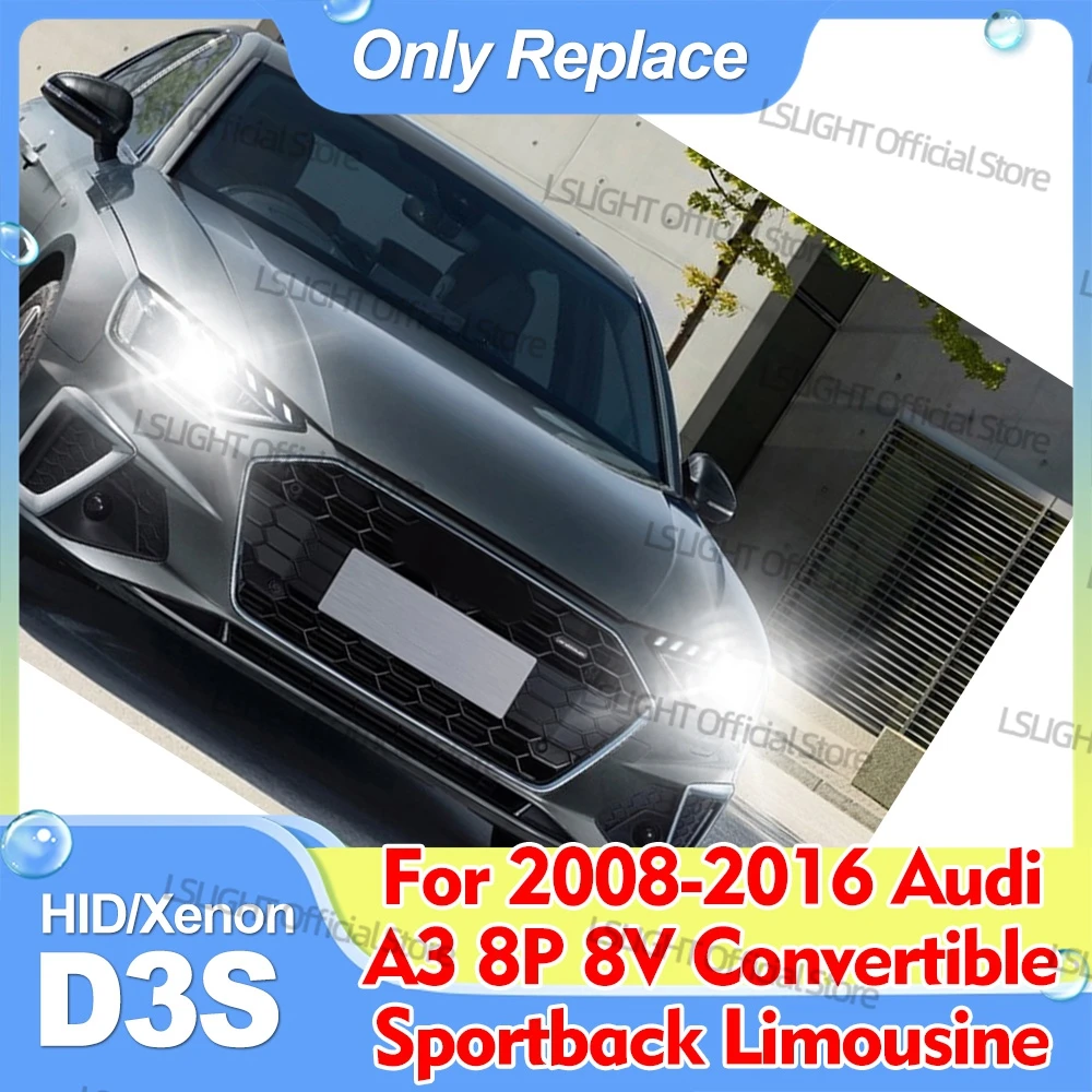 HID Headlights D3S 6000K 8000K For 2008-2016 Audi A3 8P1 8P7 8PA 8V1 8VK 8V7 8VE 8VA 8VF 8VS 8VM Convertible Sportback Limousine