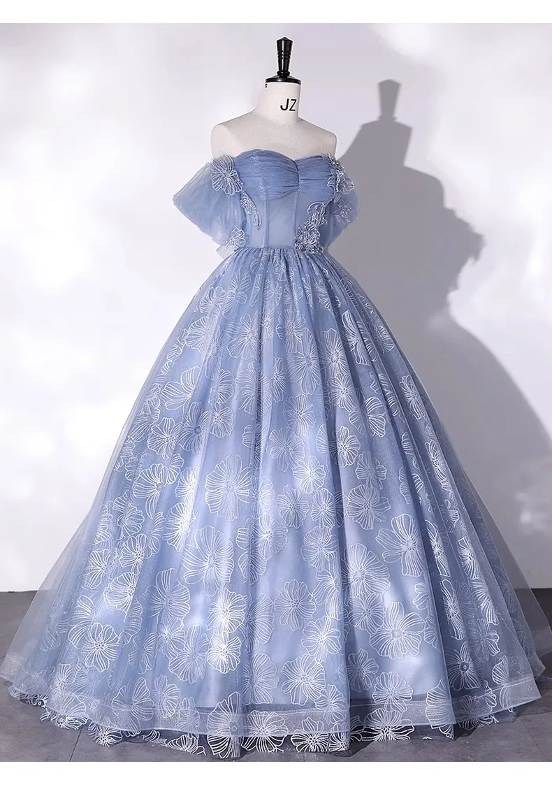 2025 Abiti da ballo glitterati con spalle scoperte Principessa Compleanno scintillante robe de bal Abito da sera formale per le donne Lace Up