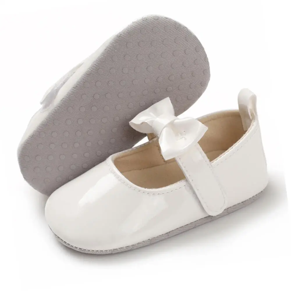 Meckior موضة جديدة الأميرة طفلة أحذية 5 ألوان القوس حفلة الباليه أحذية الرضع بولي Leather الجلود عدم الانزلاق حذاء طفل صغير #2