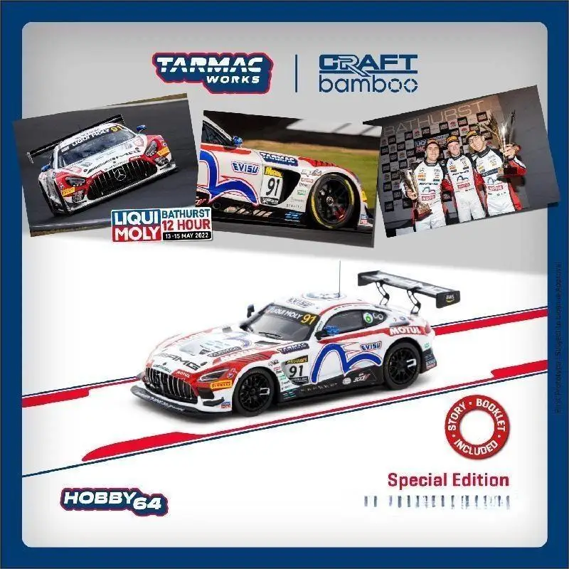 

Tarmac Works TW 1/64 benz AMG GT3 Special Edition #91 Die-cast alloy car model toy collection Children gift