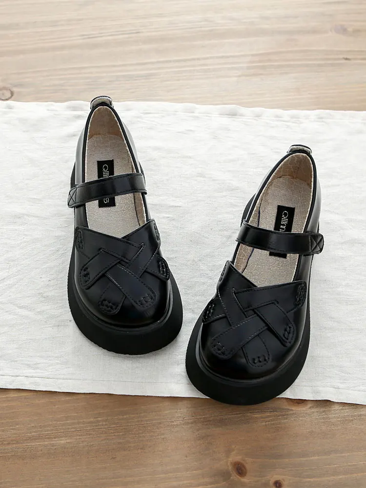 

Fall 2026 Handwoven Thick Bottom Large Head Shoe Heightening Lightweight Loafers College Style Slimming Casual Shoes