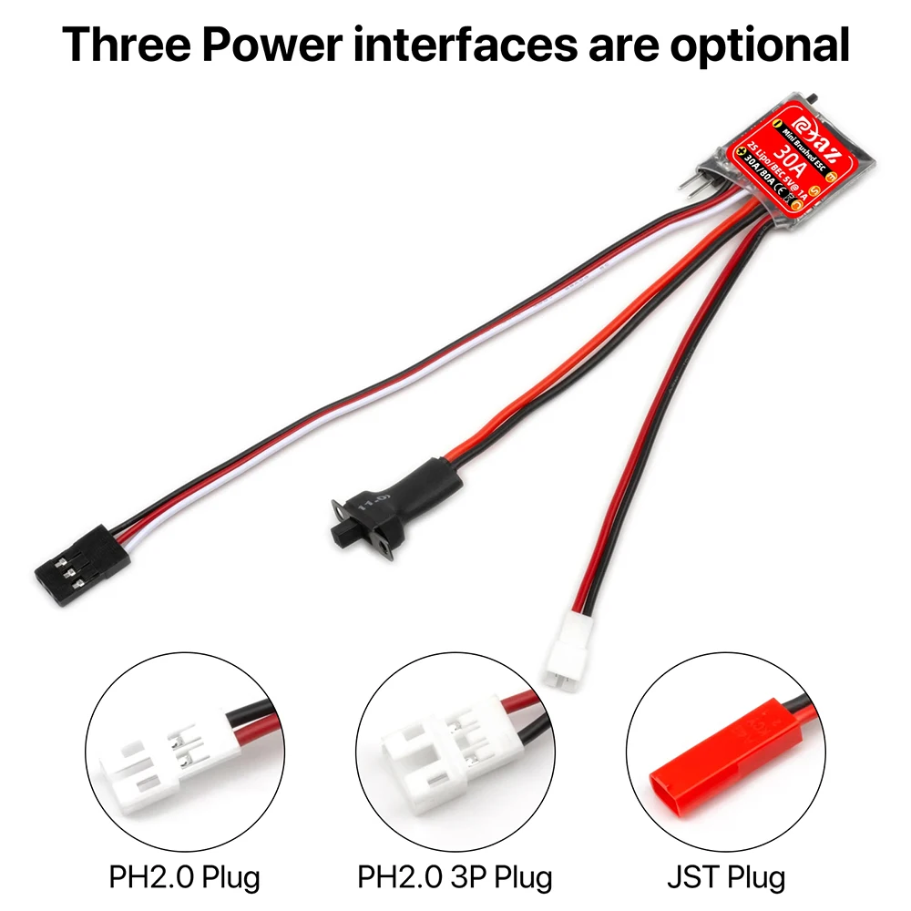 9IMOD RC ブラシ付き ESC 30A スピードコントローラー 1/18 1/24 1/32 RC カーボート 030 050 180 モーター用