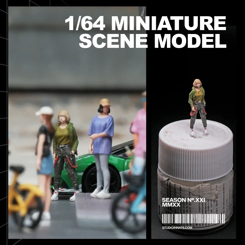 1:64 Anime Dress up girl Mini Doll Figure Modello in miniatura Puntelli per fotografia Modello di scena Fai da te Tavolo di sabbia paesaggistico Ornamento Regalo