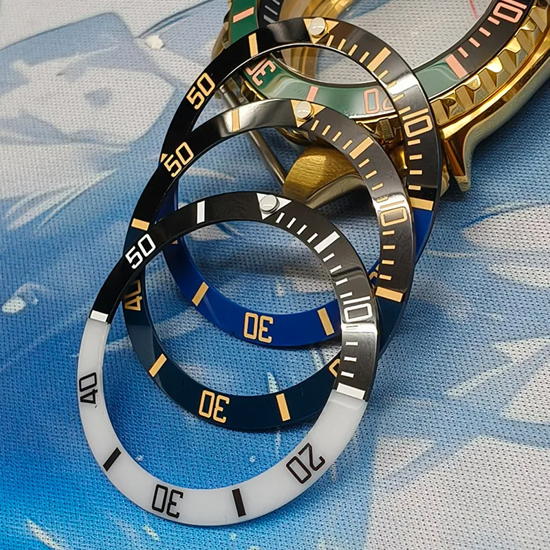 NH35 NH36 Cases Ring Curved Watch Bezel Insert 38mmx30.7mm SKX007 Ceramic Bezel Insert Fits SKX007 SKX009 SRPD SUB Case Parts