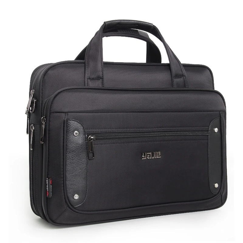 High Quality Large Capacity Black Waterproof A4 15.6 17.3 inch laptop Men Briefcase Portfolio Handbag Travel Shoulder Bag M6606