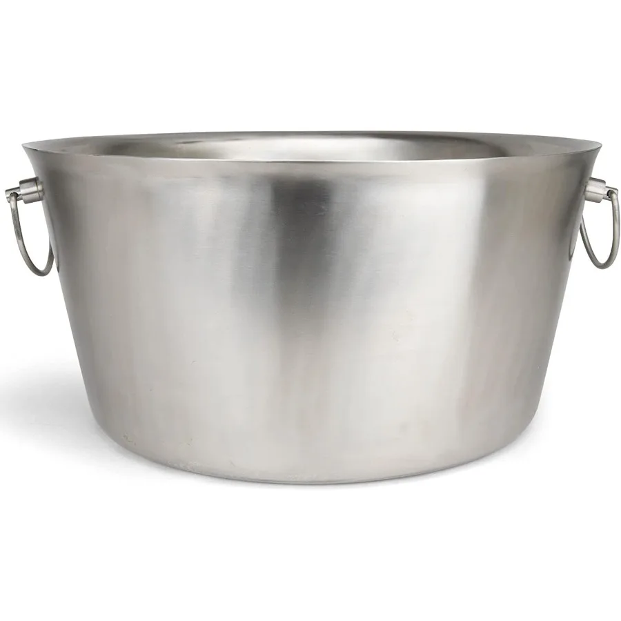

Stainless Steel Insulated Beverage Tub Large 6 Gallon Round Double Walled Party Tub Drink Bucket for Parties Ice Cooler for Win