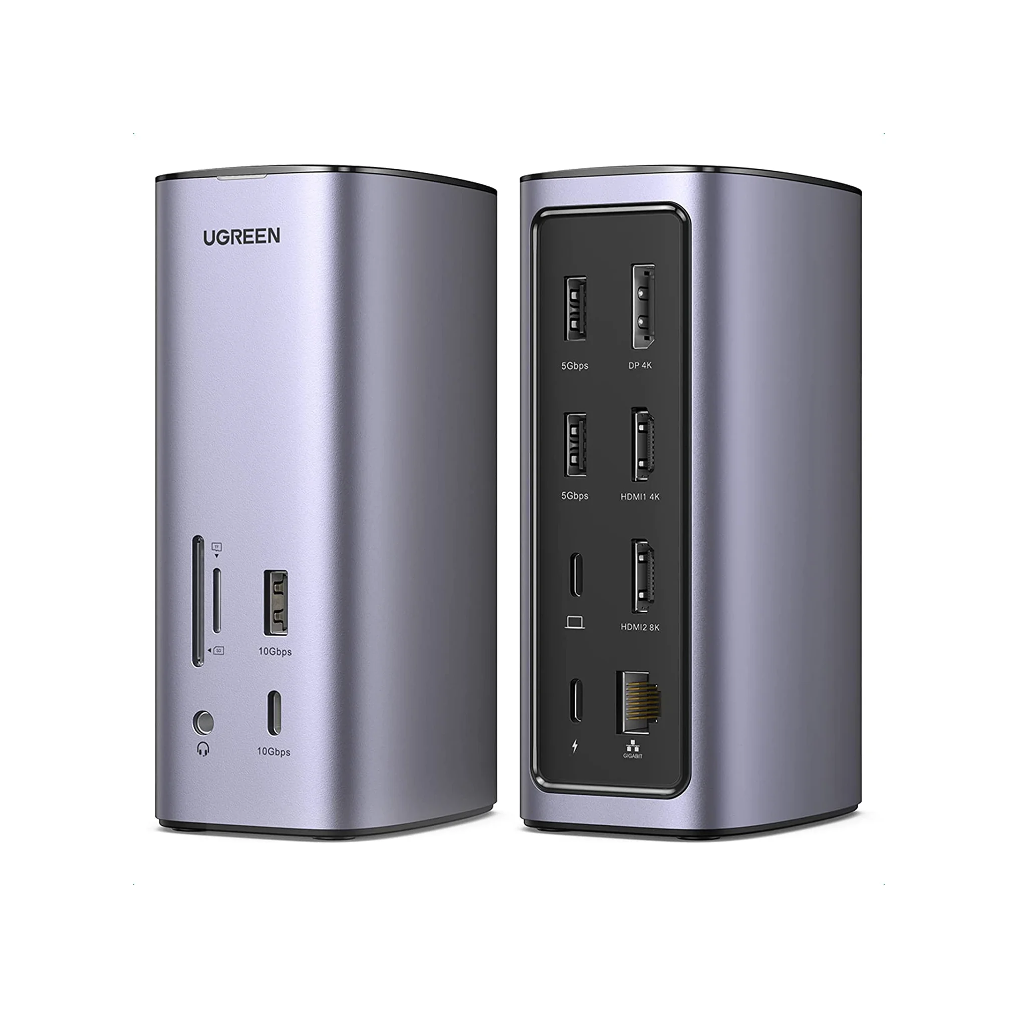 Док-станция UGREEN с тройным дисплеем 12-в-1 USB C 8K MacBook Док-станция 100 Вт PD Зарядка