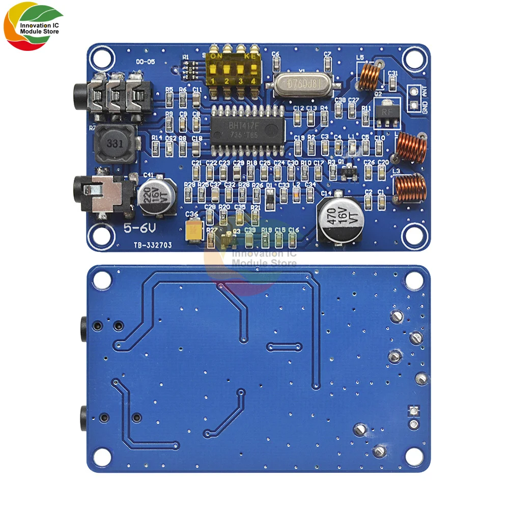 Trasmettitore FM stereo wireless Ziqqucu BH1417 50Hz-15000Hz modulo trasmettitore FM stereo wireless a doppio canale digitale
