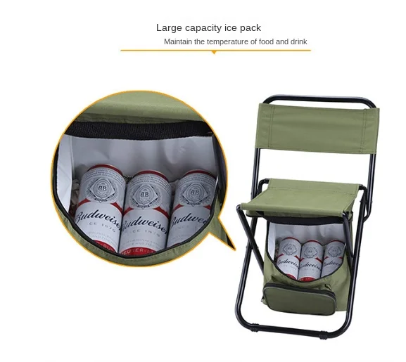 Warming Outdoor Multifunctional Portable Folding Chair With Ice Pack And Storage Bag Camping And Fishing Leisure Chair Hot Sale