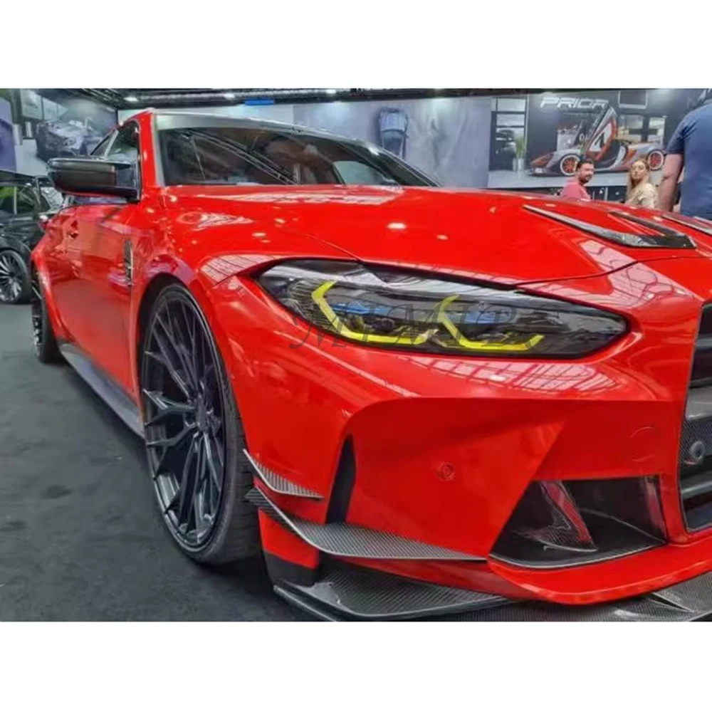 ل BMW G80 M3 G82 G83 M4 2021-2024 الجانب الأمامي تنفيس الهواء زعنفة VS نمط سبويلر الكسوة كمية غطاء إطاري Canard الفاصل الشفاه