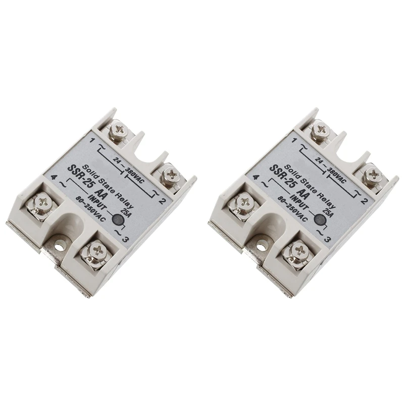 2X SSR-25AA 80-250V 25A Machinery Control AC Solid Module State Relays