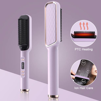 Hot Comb Straightener For Hair Straightener Brush Electric Hair Brushes Ion Anti-scalding Hair Curler Brush Beard Styling Tool