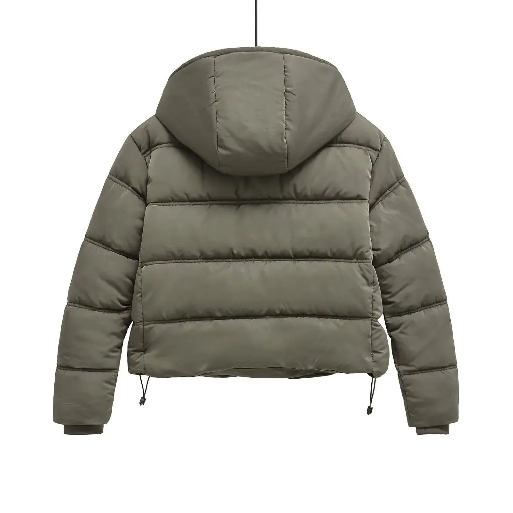 

Women's Hooded Cotton-Padded Jacket Solid Color Joker Fashion Winter Outerwear European American Style Wholesale