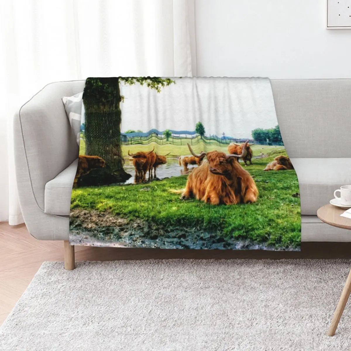 Hielan Coo Fold II Throw Blanket Shaggy Warm Furrys Soft Beds For Decorative Sofa Luxury Brand Blankets