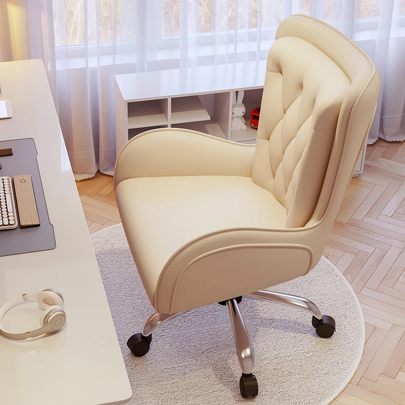 Nordic Lounge Sessel Entspannender ergonomischer Büro-Chefstuhl, rollend, bequem, Tabouret, eine Roulette, Esttique, Luxusmöbel