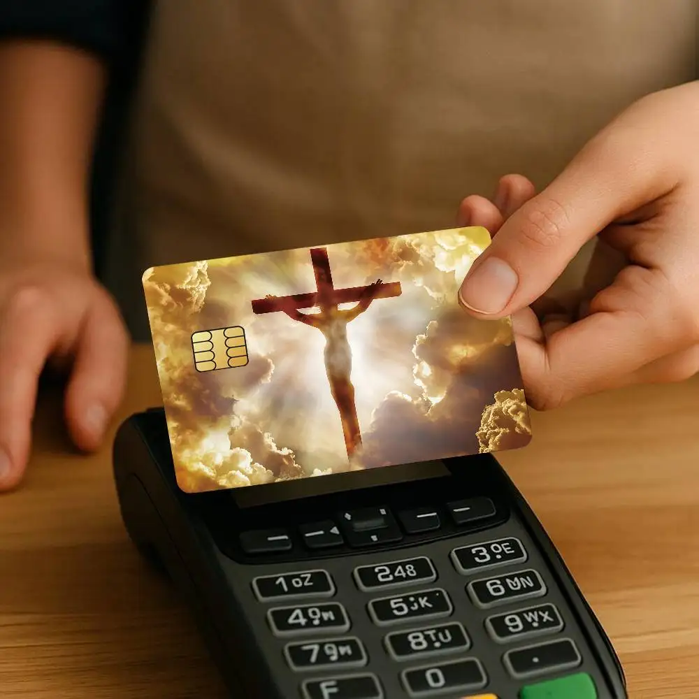 Sacred Jesus Credit Card for Bank Debit Decorative Protection 4PCS Anti-scratch Waterproof Stickers Bus Subway Library