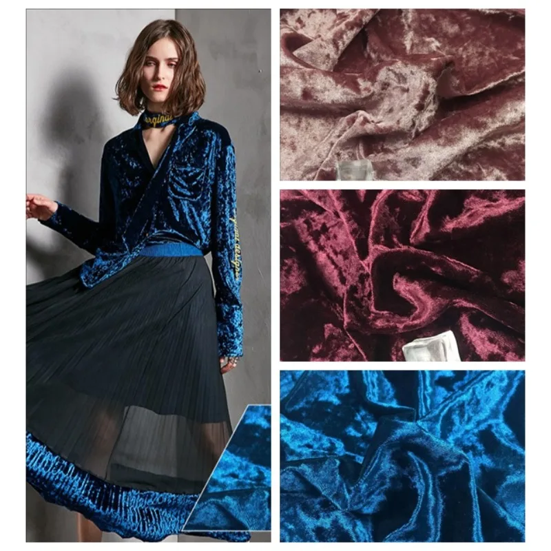 

Эластичная глянцевая велюровая ткань на 4 стороны, продается на метры, для обивки, одежды, брюк, головных уборов, наволочек, для шитья своими руками, мягкая гладкая бархатная ткань